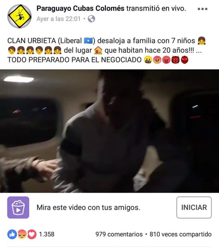LA MUNICIPALIDAD DE CONCEPCIÓN ACLARA CON RELACIÓN A LA PUBLICACIÓN (TRANSMISIÓN EN VIVO EN FECHA 23/06/2019) DEL SENADOR PARAGUAYO CUBAS COLOMÉS EN SU PÁGINA DEL FACEBOOK con el texto: “CLAN URBIETA (Liberal) desaloja a familia con 7 niños del lugar que habitan hace 20 años!!! … TODO PREPARADO PARA EL NEGOCIADO.
