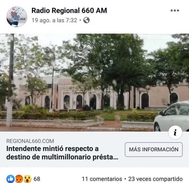 LA MUNICIPALIDAD DE CONCEPCIÓN ACLARA A LA CIUDADANÍA, CON RELACIÓN A LA PUBLICACIÓN DEL PORTAL WEB DE RADIO REGIONAL 660 AM, DE FECHA 19/08/2019 CON EL TÍTULO: “Intendente mintió respecto a destino de multimillonario préstamo”.