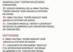 CARTELERA DEL TEATRO MUNICIPAL DE CONCEPCIÓN.