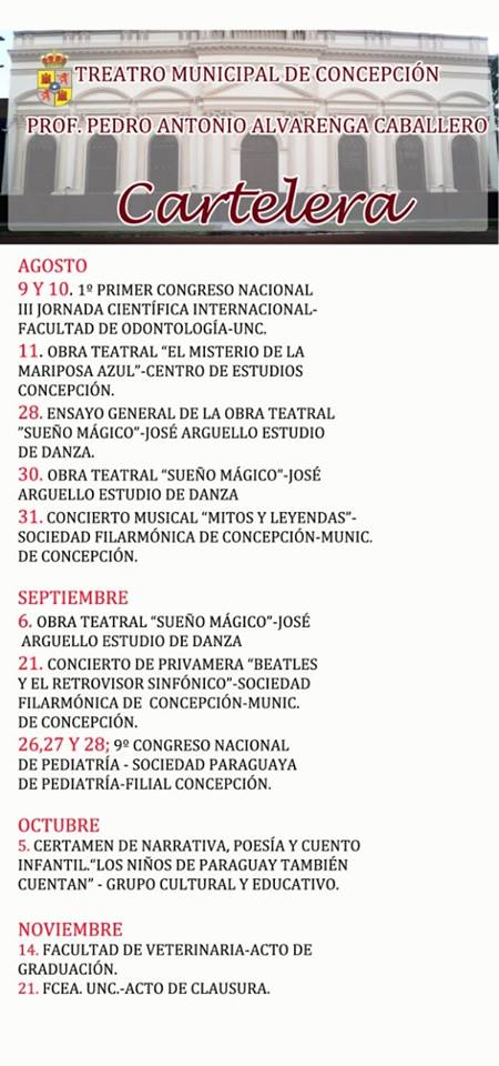 CARTELERA DEL TEATRO MUNICIPAL DE CONCEPCIÓN.