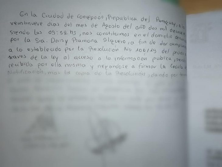 DAYSI SILGUERO SE NIEGA A RECIBIR INFORMACIÓN DE LA MUNICIPALIDAD DE CONCEPCIÓN.