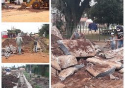 AVANZA CONSTRUCCIÓN DE DESAGÜE PLUVIAL Y HABILITAN CRUCE PEATONAL PARA INICIO DE CLASES.