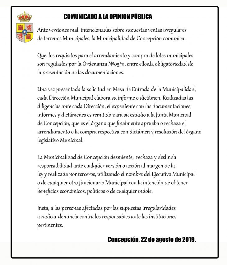 COMUNICADO.
