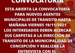 CONVOCATORIA A NUEVOS AGENTES MUNICIPALES DE TRANSITO